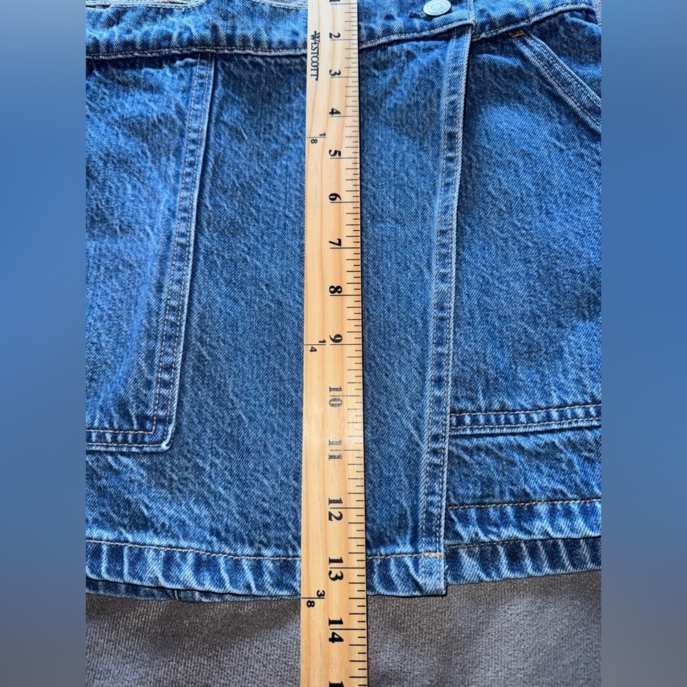 NWOT Abercrombie & Fitch Mid Rise Denim Wrap Mini Skirt 27 4 Medium Blue Denim - Picture 10 of 10